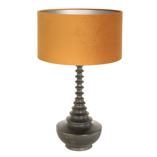 Black wood table lamp