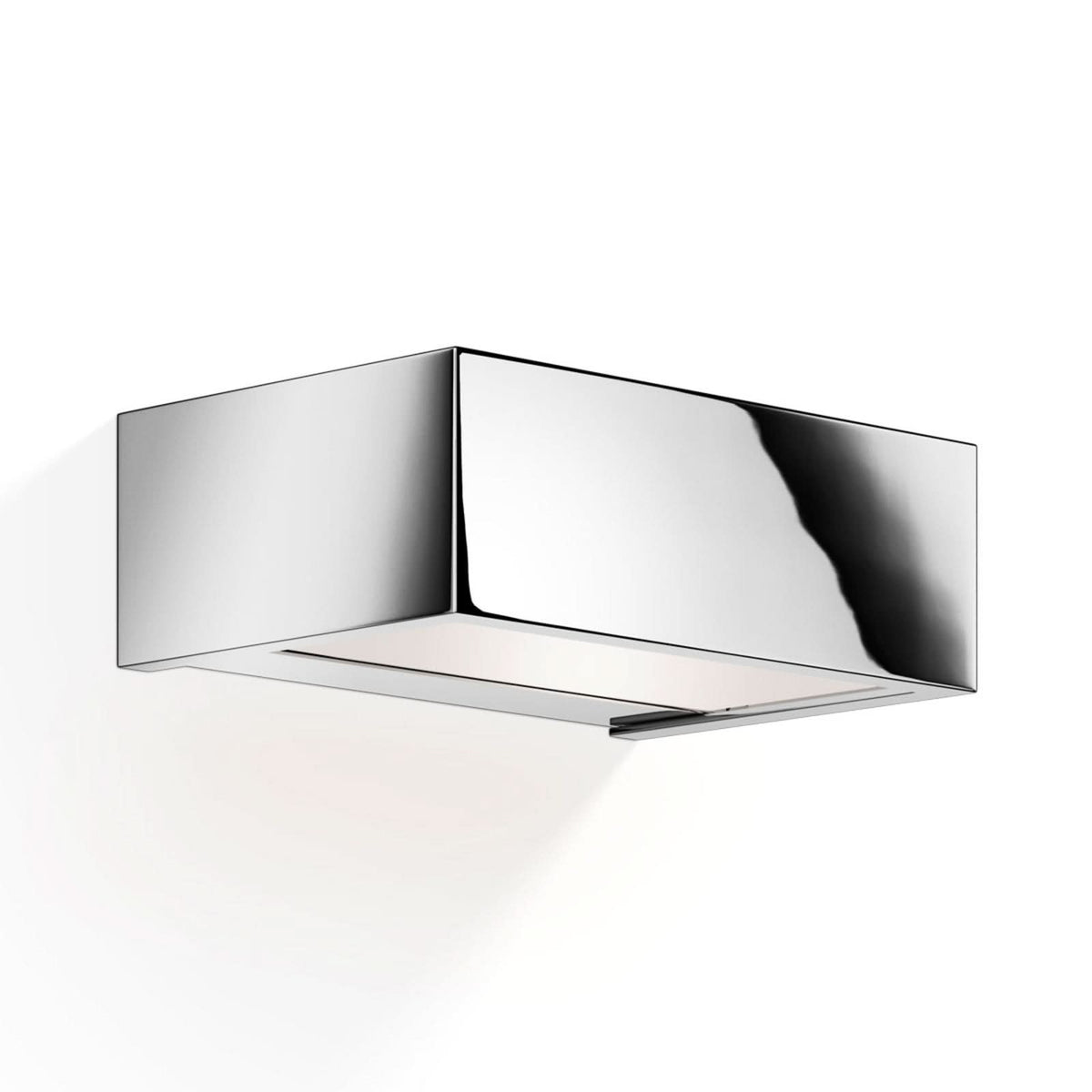 Applique murale Box 15 en verre, chromé et blanc mat, hauteur 5 cm, IP44