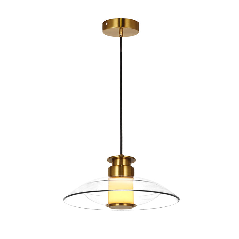 Suspension ZAMBELIS D300 10W Dimmable DESIGN Laiton Brosse et Verre 25141