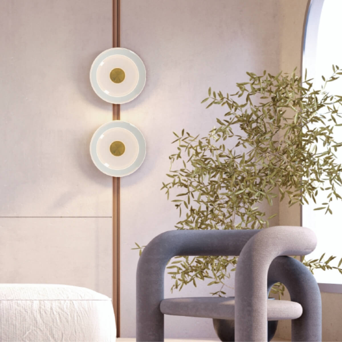Applique Murale ZAMBELIS D300 10W Dimmable DESIGN Laiton Brosse et Verre 25143