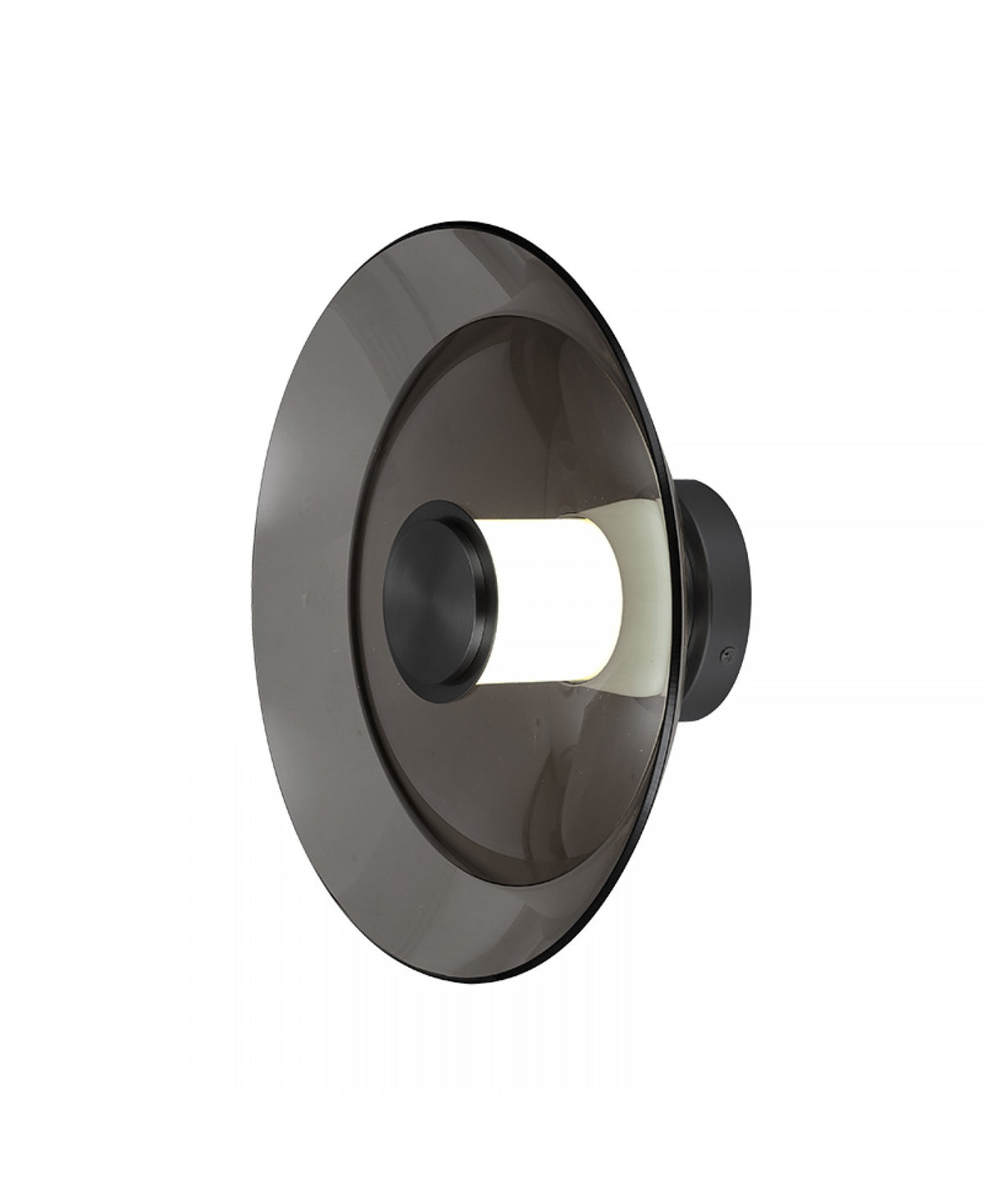 Applique Murale ZAMBELIS D300 10W Dimmable DESIGN Noir Sable et Verre Fume 25144