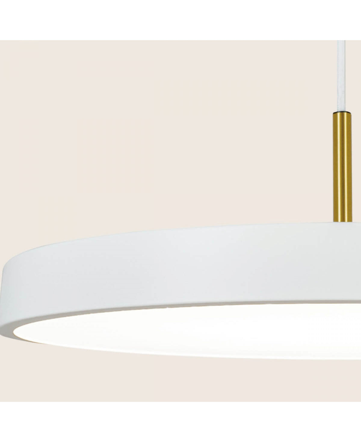 Suspension ZAMBELIS D400 17W Dimmable DESIGN Blanc Mat et Laiton Brosse 25146