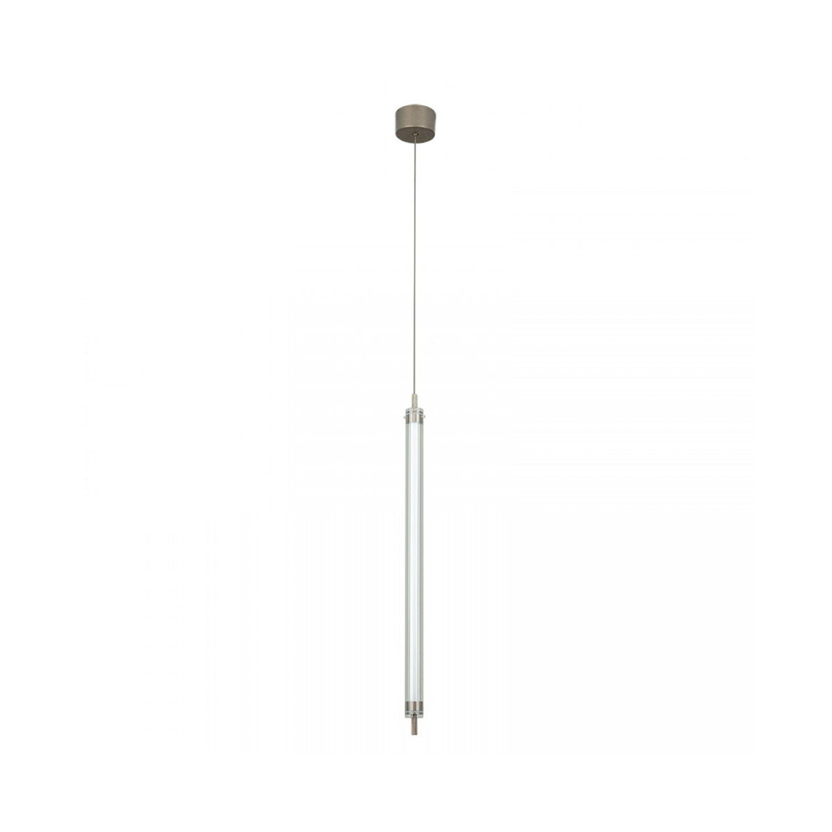 Suspension complète présentée de face sur fond blanc, fine suspension et tube allongé.