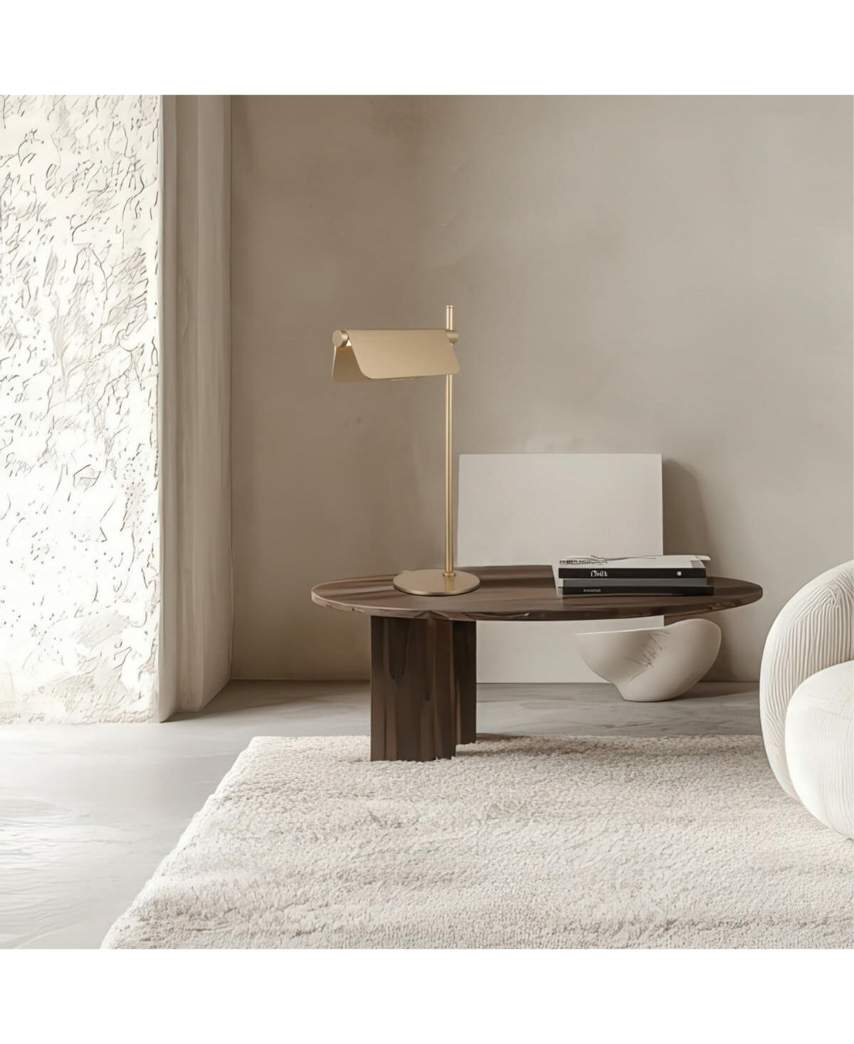 Lampe Sur Table ZAMBELIS 7W Dimmable DESIGN Or Brosse 25193