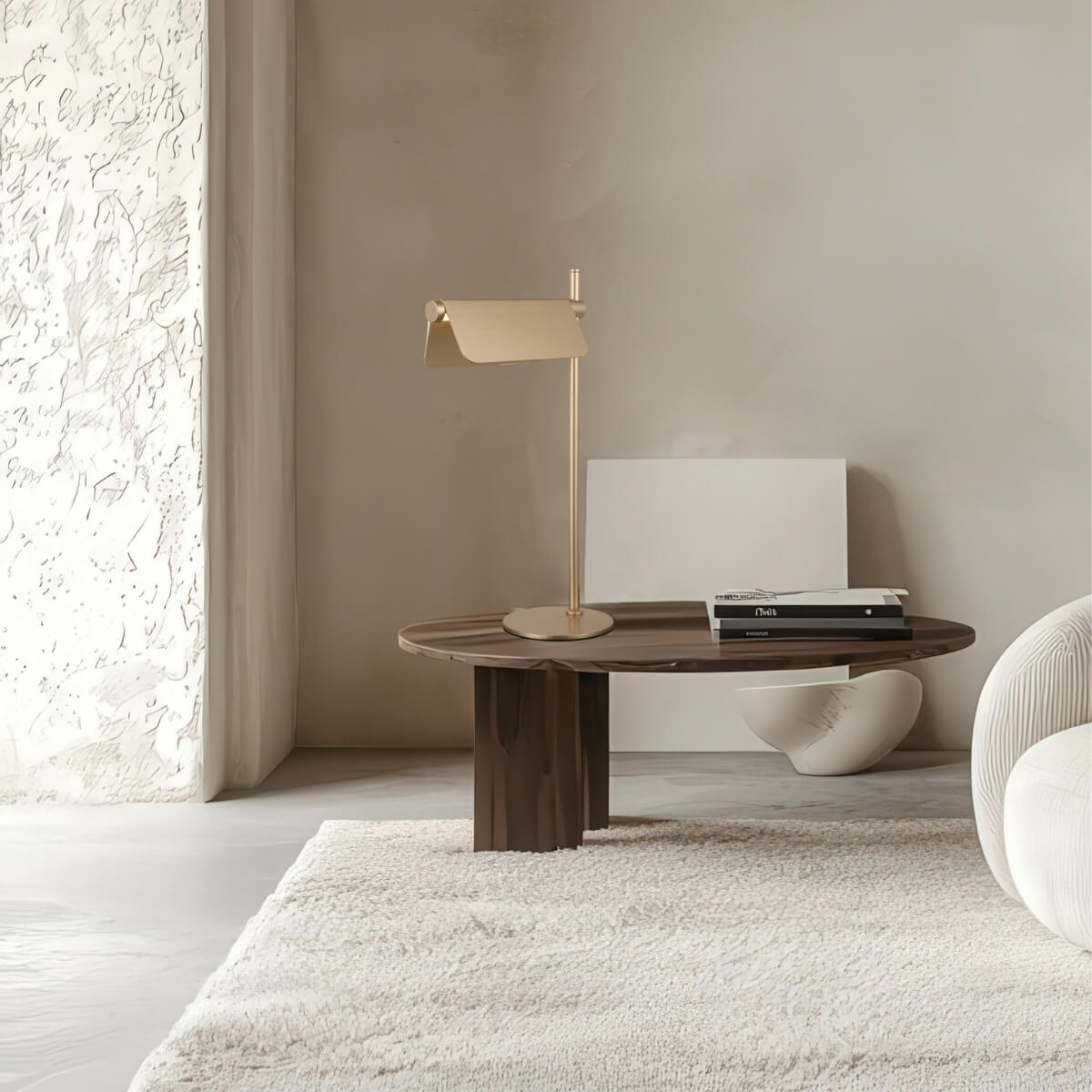 Lampe Sur Table ZAMBELIS 7W Dimmable DESIGN Or Brosse 25193