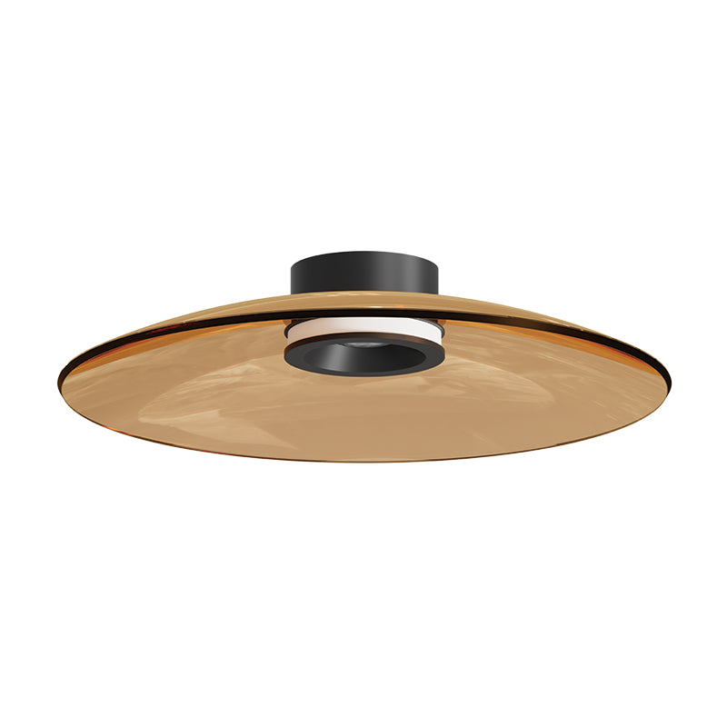 Plafonnier ZAMBELIS D500 30W CCT Dimmable DESIGN Verre Brun et Noir Mat 25268