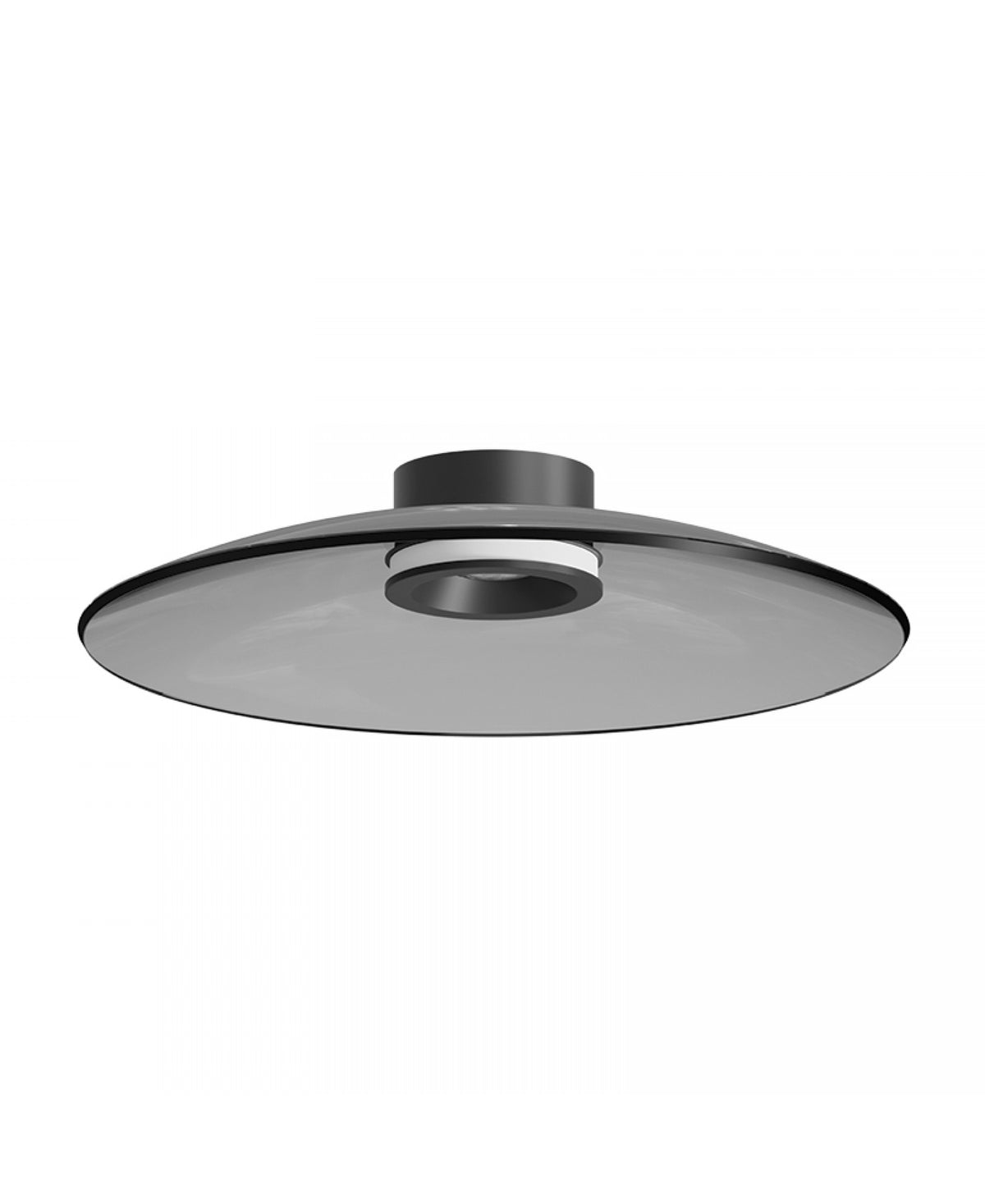 Plafonnier ZAMBELIS D500 30W CCT Dimmable DESIGN Verre Fume et Noir Mat 25269