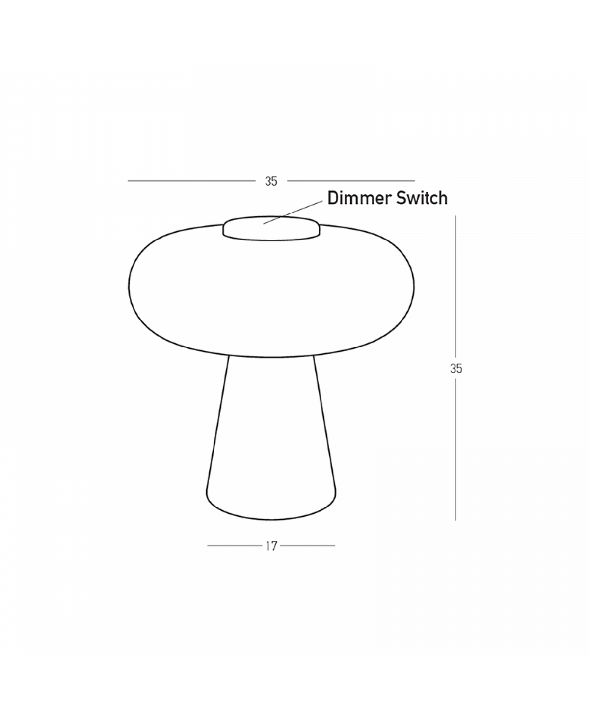 Lampe Sur Table ZAMBELIS Tactile D350 18W Dimmable DESIGN Verre Fume et Noir Mat 25277