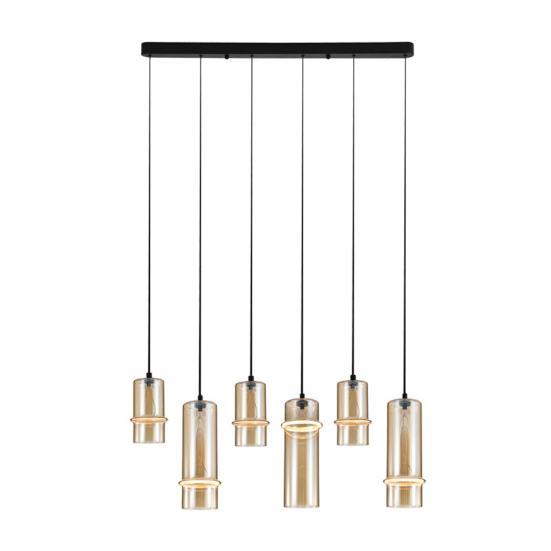 Suspension ZAMBELIS 26W Dimmable DESIGN Champagne et Noir Mat 2536