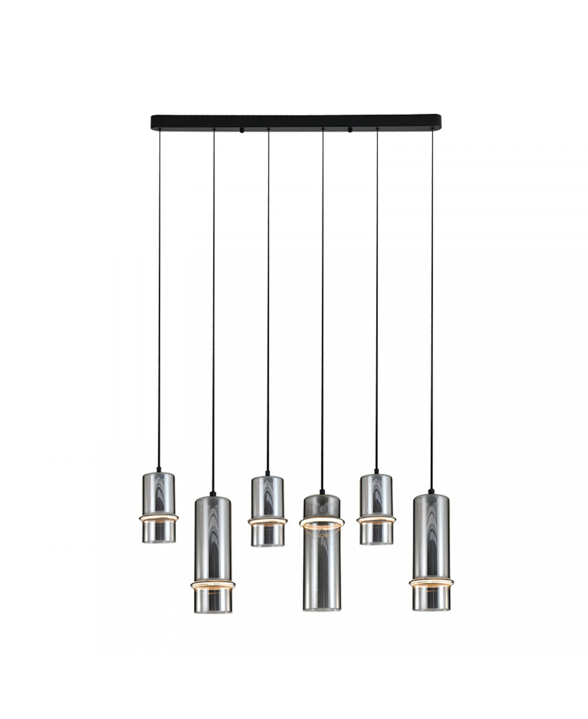 Suspension ZAMBELIS 26W Dimmable DESIGN Verre Fume et Noir Mat 2537
