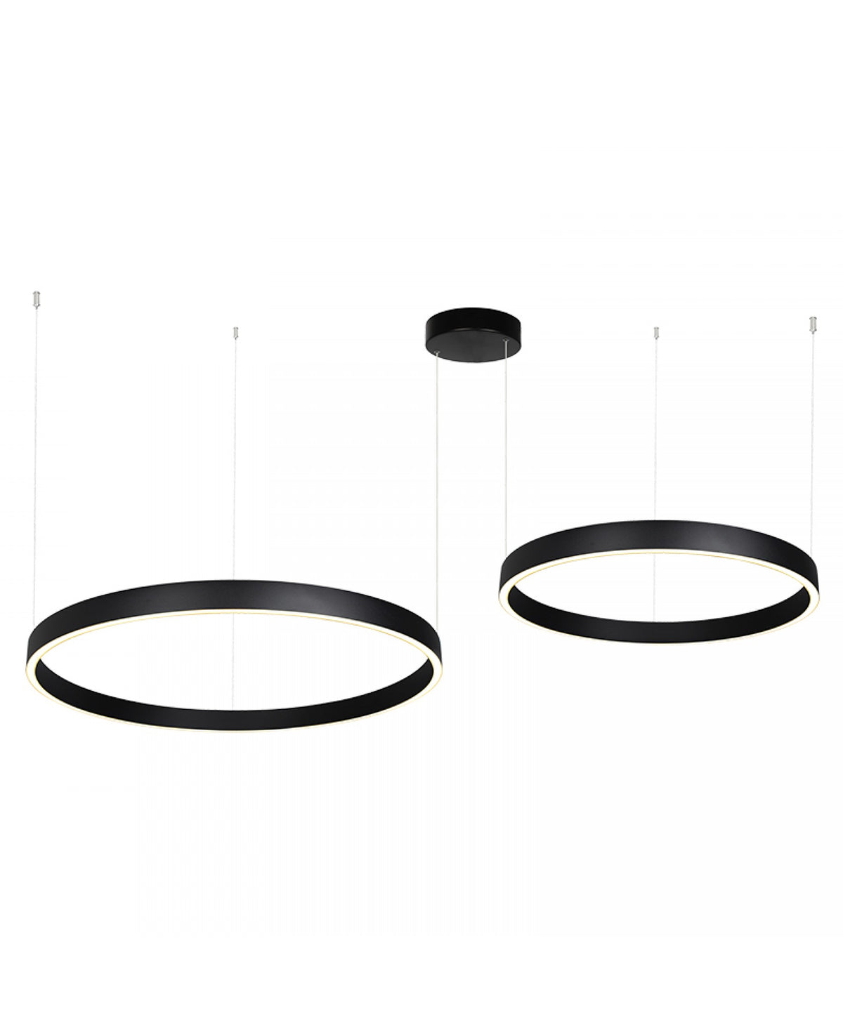 Suspension ZAMBELIS D800 + D600 118W Dimmable Direct/Indirect DESIGN Noir Sable 25372