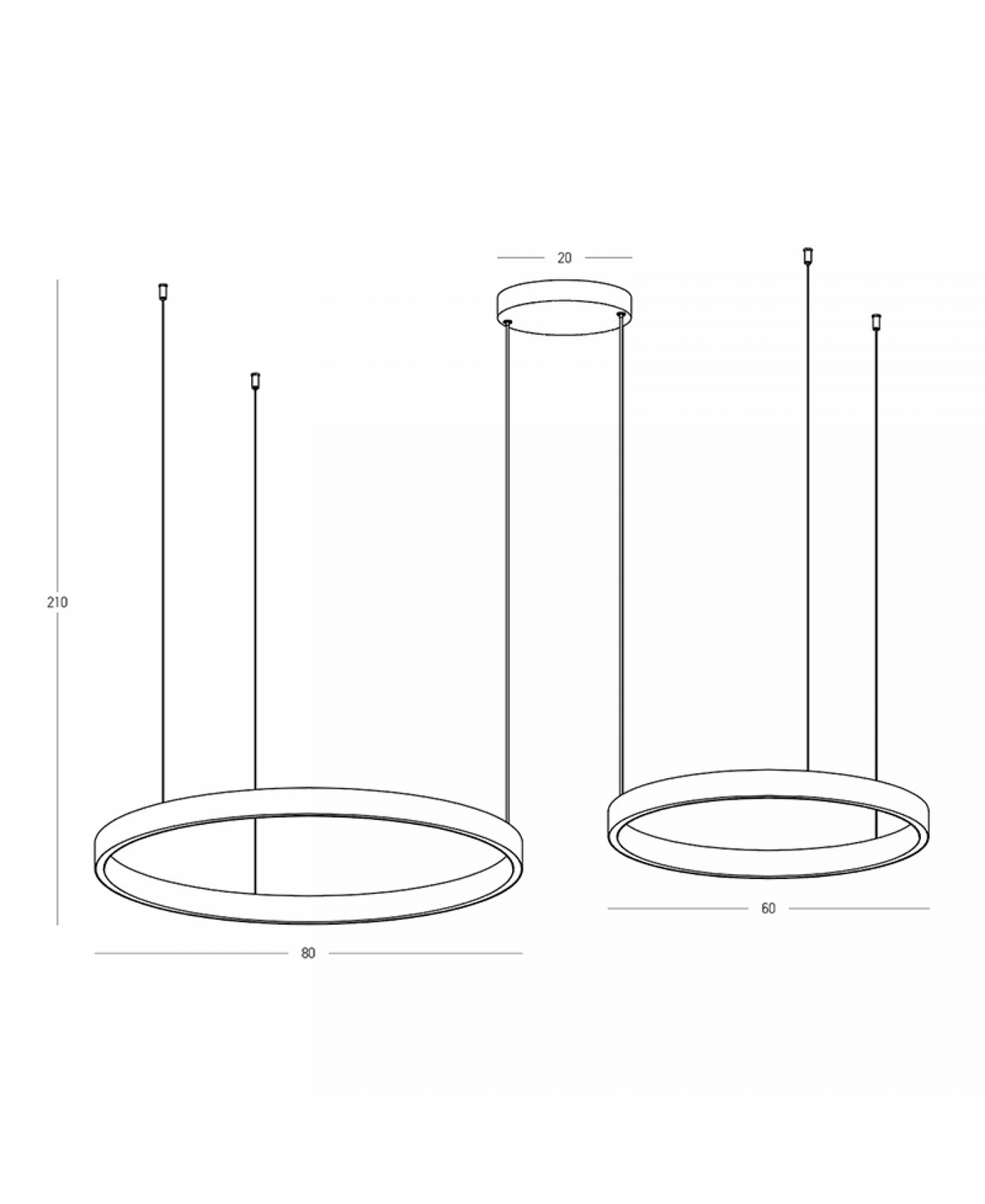 Suspension ZAMBELIS D800 + D600 118W Dimmable Direct/Indirect DESIGN Nickel Brosse 25373