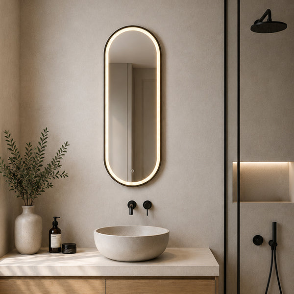 Miroir LED ZAMBELIS 18W IP44 DESIGN Noir 25386-B FS