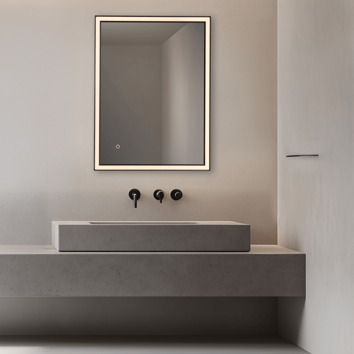 Miroir ZAMBELIS Tactile 23W CCT Dimmable IP44 DESIGN Noir Mat 25392
