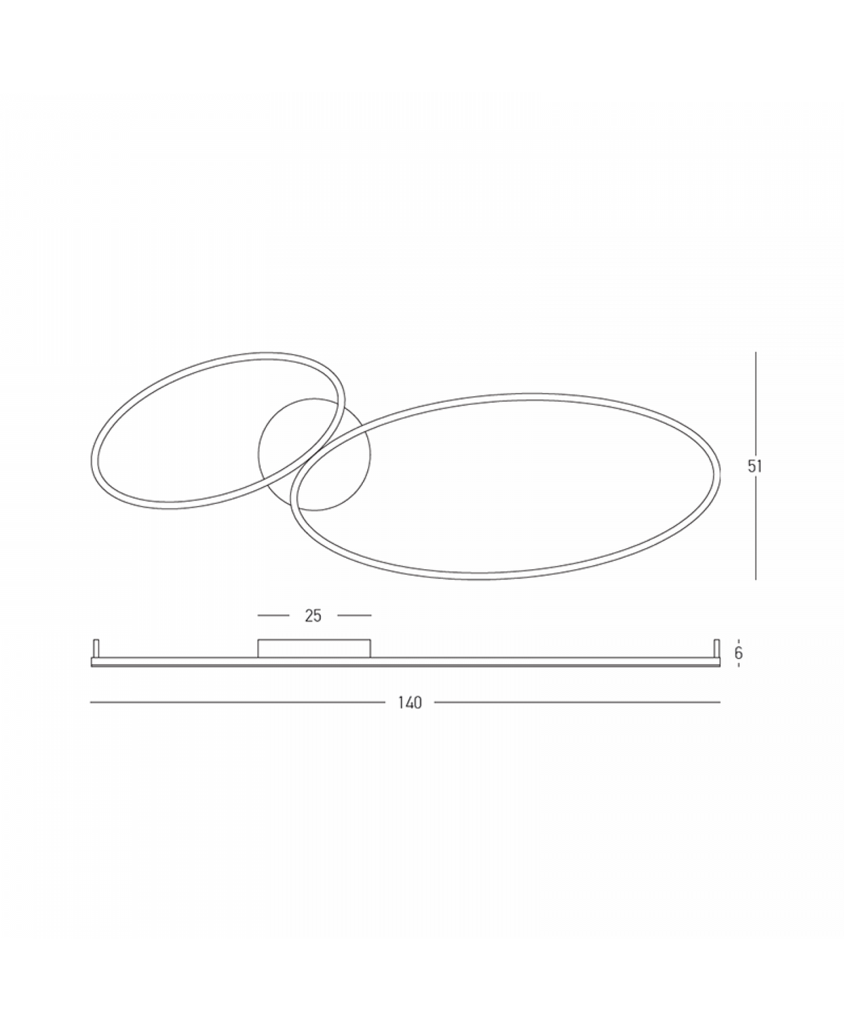 Plafonnier ZAMBELIS 69W Dimmable DESIGN Noir Sable 25410