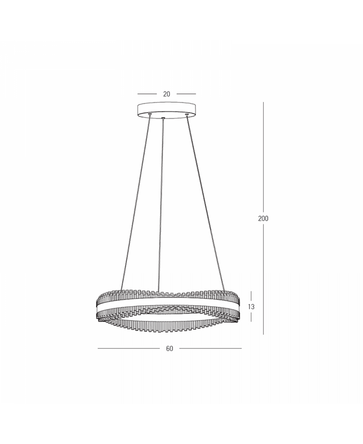 Suspension ZAMBELIS D600 58W Dimmable DESIGN Or Brosse 25412