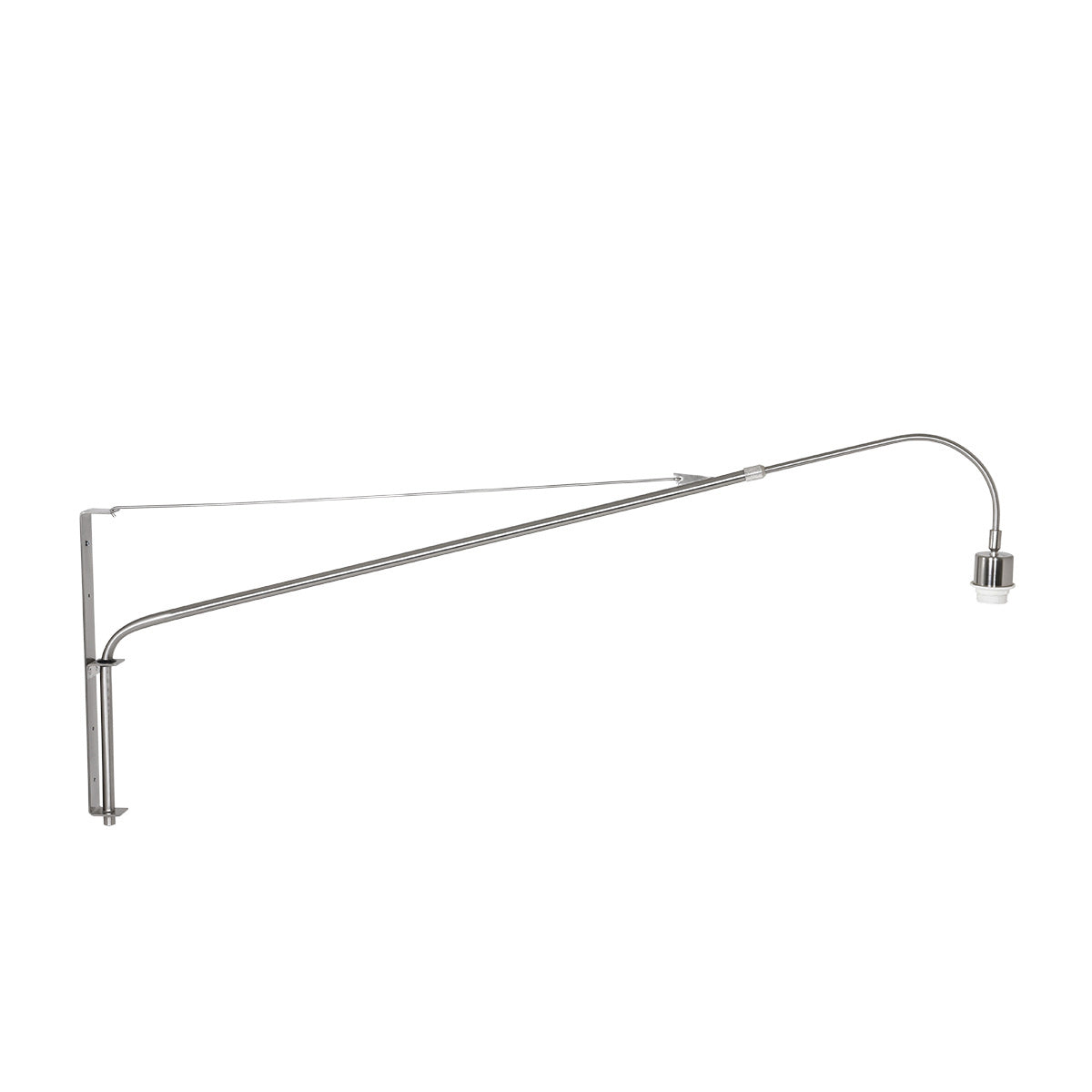 Steel-colored Elegant Classy 2574ST wall lamp without lampshade with E27 socket