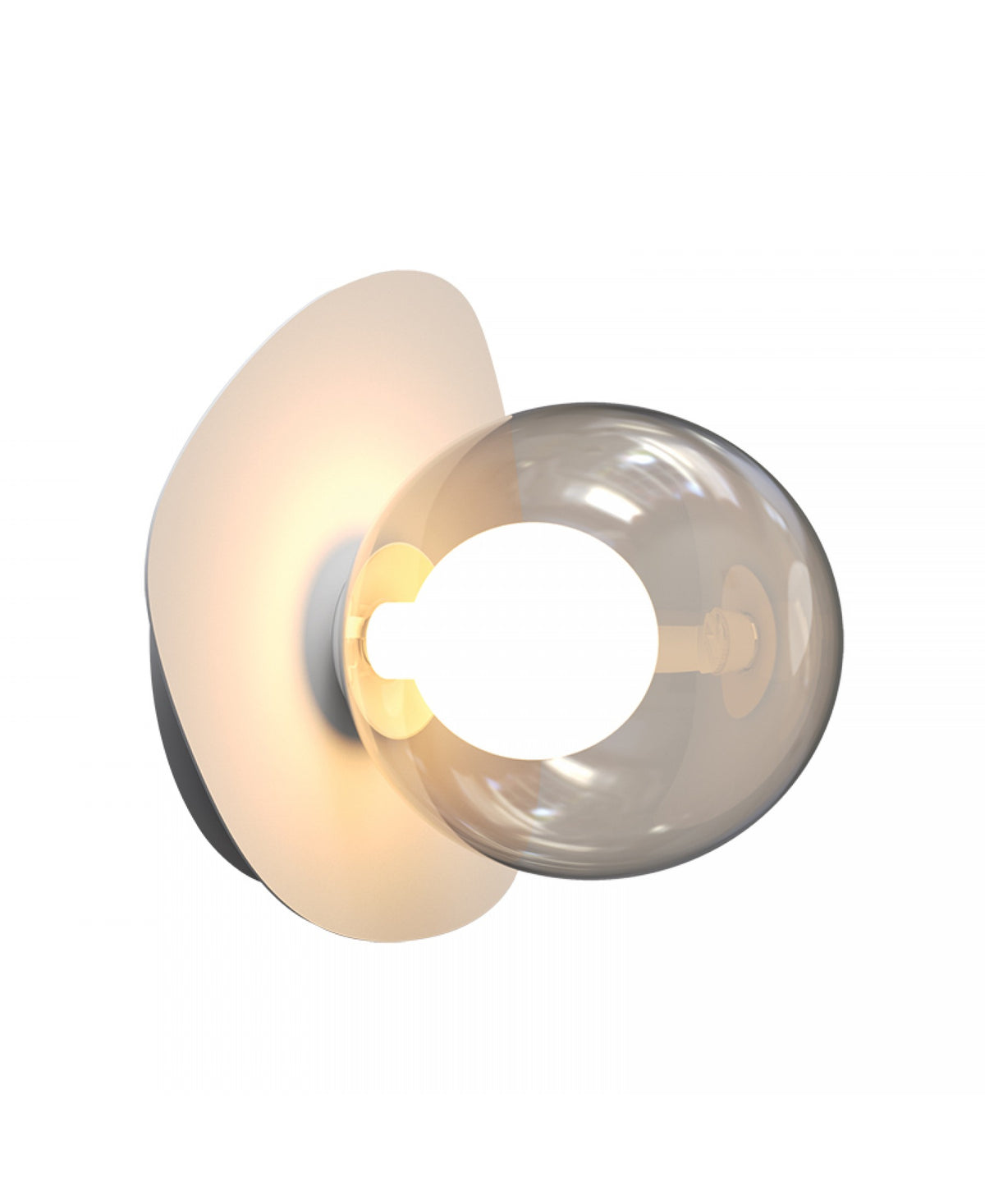Applique Murale ZAMBELIS D205 G9 DESIGN Blanc Sable et Verre Fume Sans Source 2579