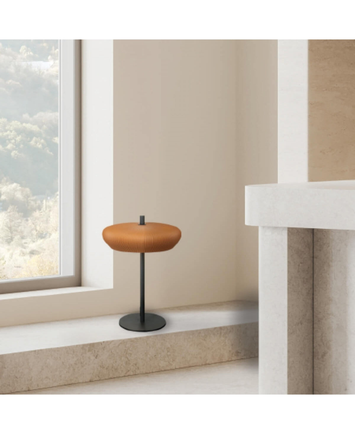 Lampe sur Table ZAMBELIS 2xG9 DESIGN Terracotta et Noir Sable Sans Source 2593