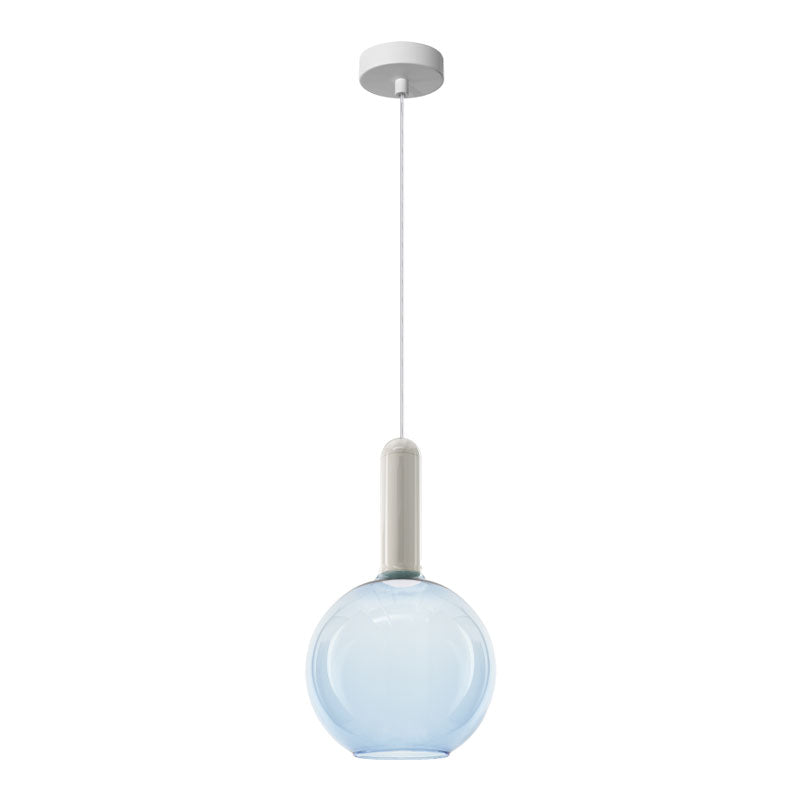 Suspension ZAMBELIS 5W DESIGN Verre Gris-Blanc Mat 2604