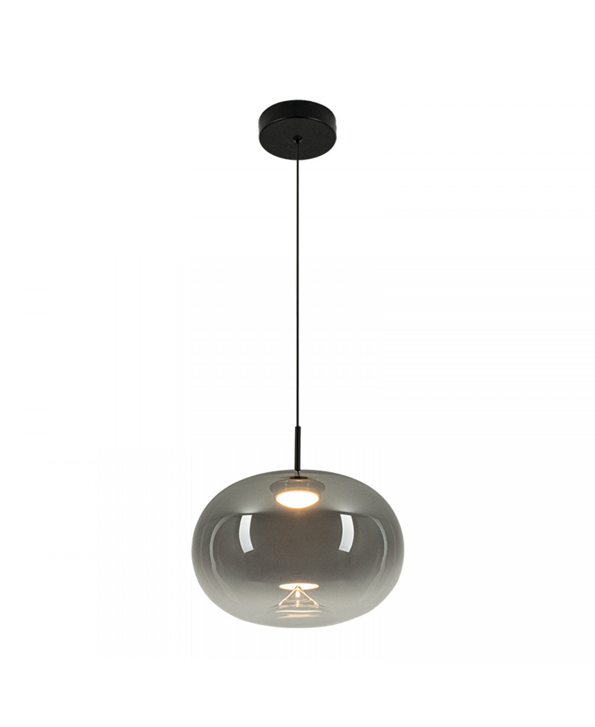 Suspension ZAMBELIS 8W DESIGN Verre Fume-Noir Mat 2607