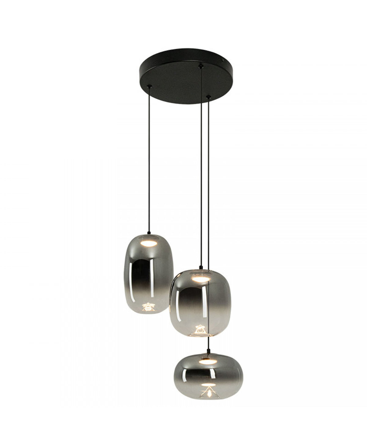 Suspension ZAMBELIS 11W DESIGN Verre Fume-Noir Mat 2613