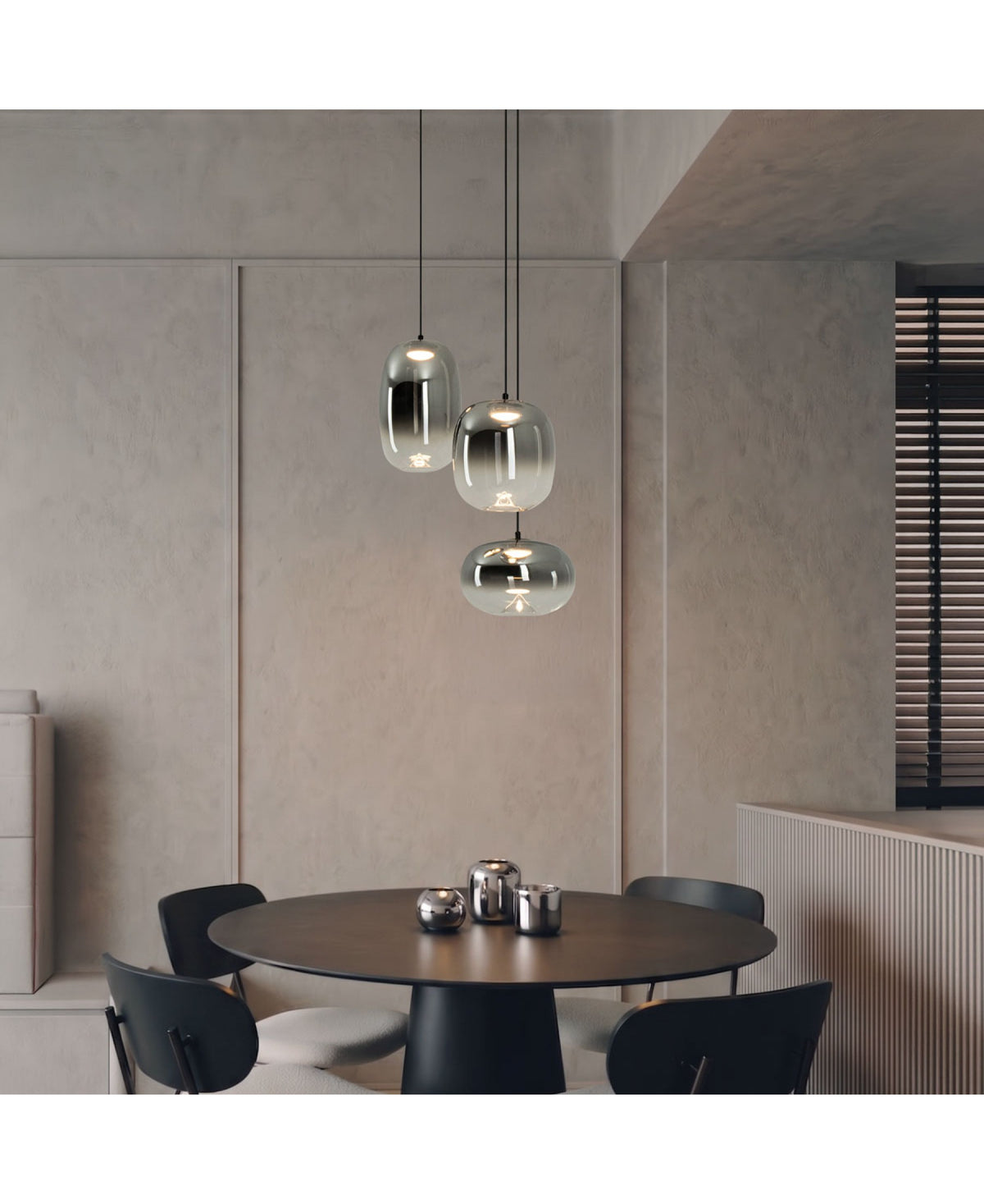 Suspension ZAMBELIS 11W DESIGN Verre Fume-Noir Mat 2613