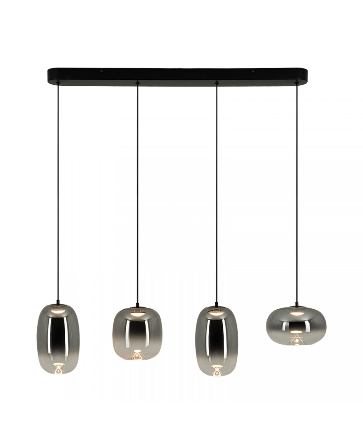 Suspension Lineaire ZAMBELIS 15W DESIGN Verre Fume-Noir Mat 2614