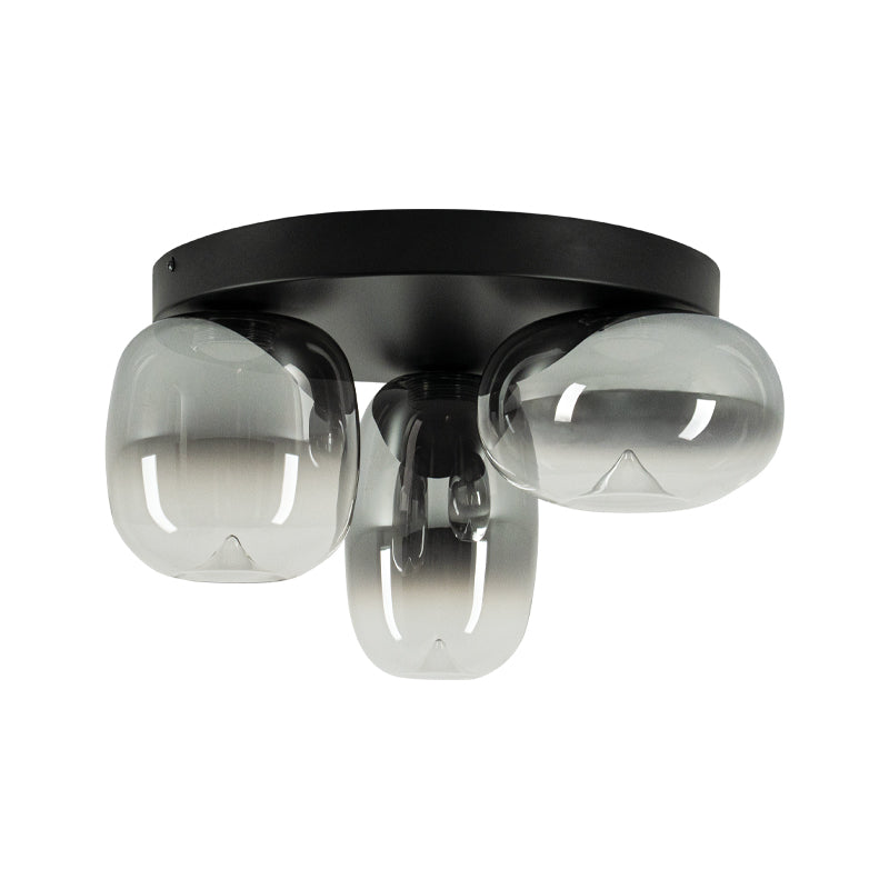 Plafonnier ZAMBELIS 11W DESIGN Verre Fume-Noir Mat 2615