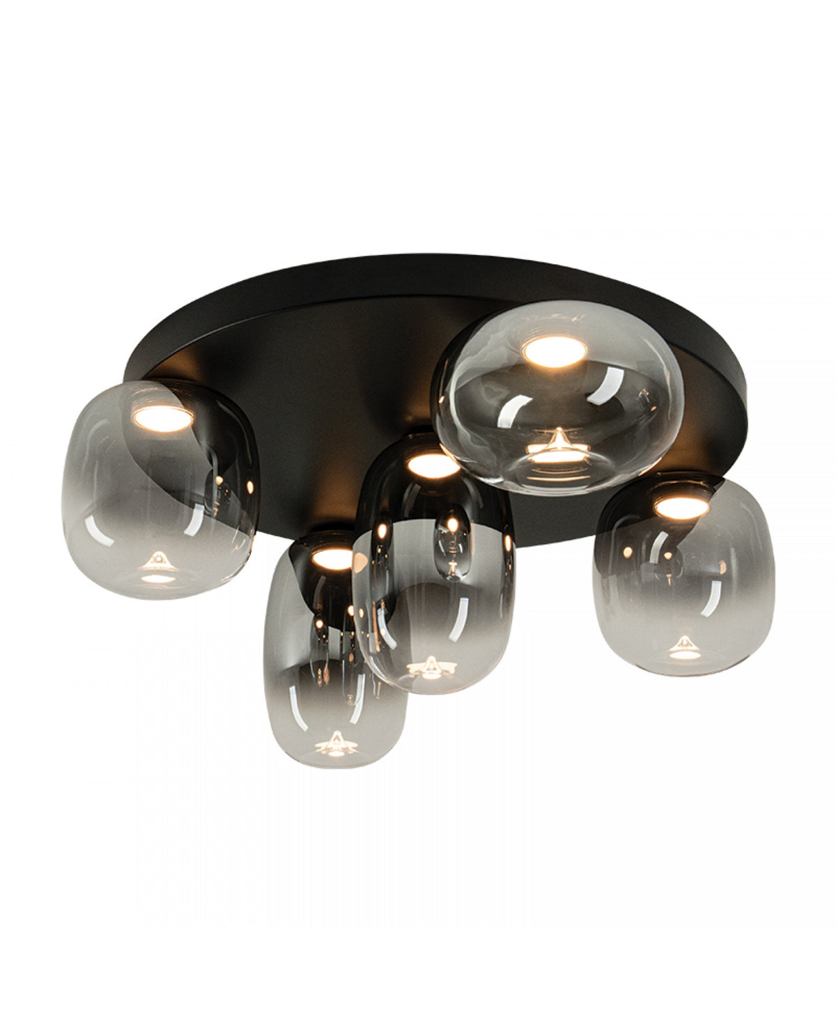 Plafonnier ZAMBELIS 18W DESIGN Verre Fume-Noir Mat 2616
