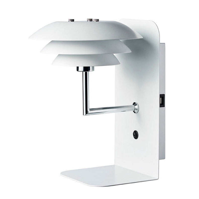Applique murale DL20 USB Shelf en métal, blanc, hauteur 28 cm