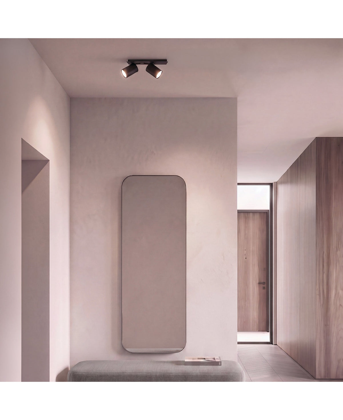 Spot Plafond Double ZAMBELIS 10W DESIGN Noir Mat 2627
