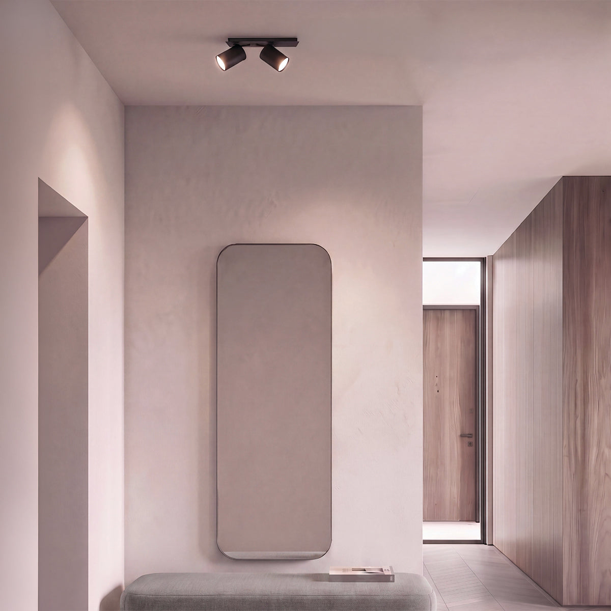 Spot Plafond Double ZAMBELIS 10W DESIGN Noir Mat 2627