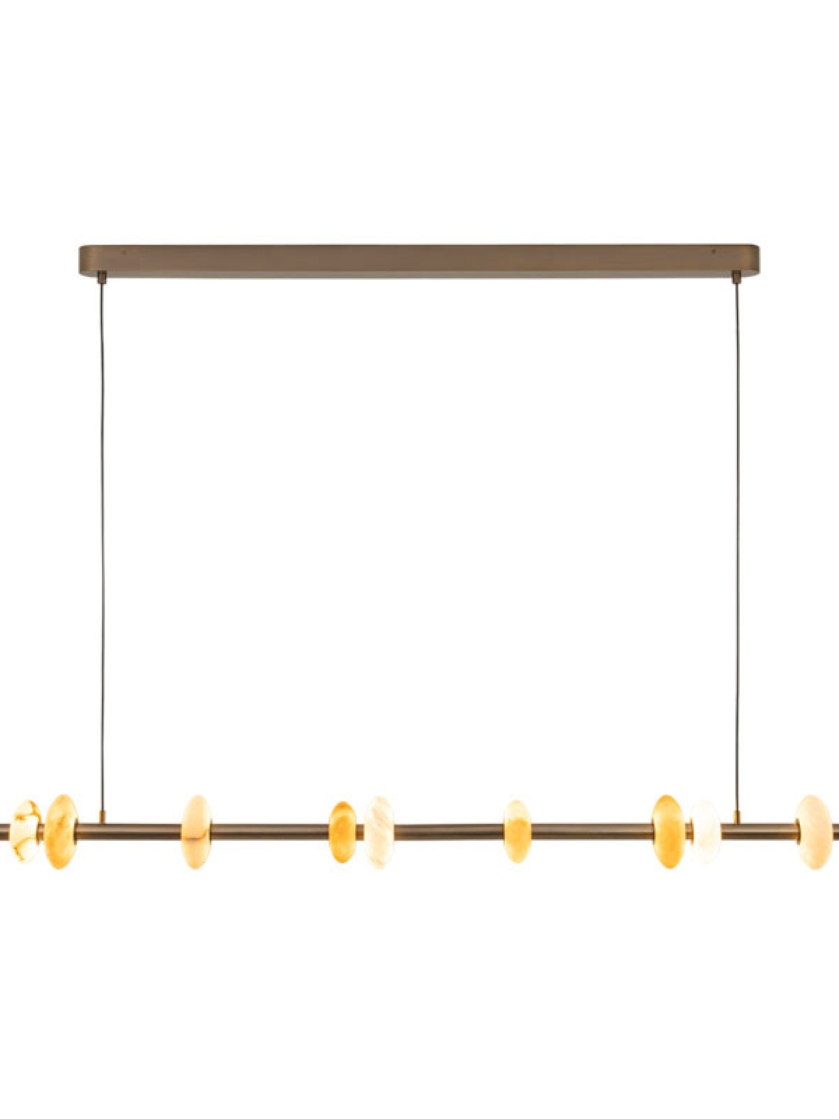 Suspension Lineaire ZAMBELIS 25W DESIGN Bronze Cafe Brosse-Albatre Tabac 2651