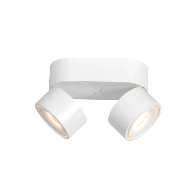 Fez 2674W 2-light white spotlight, dimmable, adjustable and tiltable