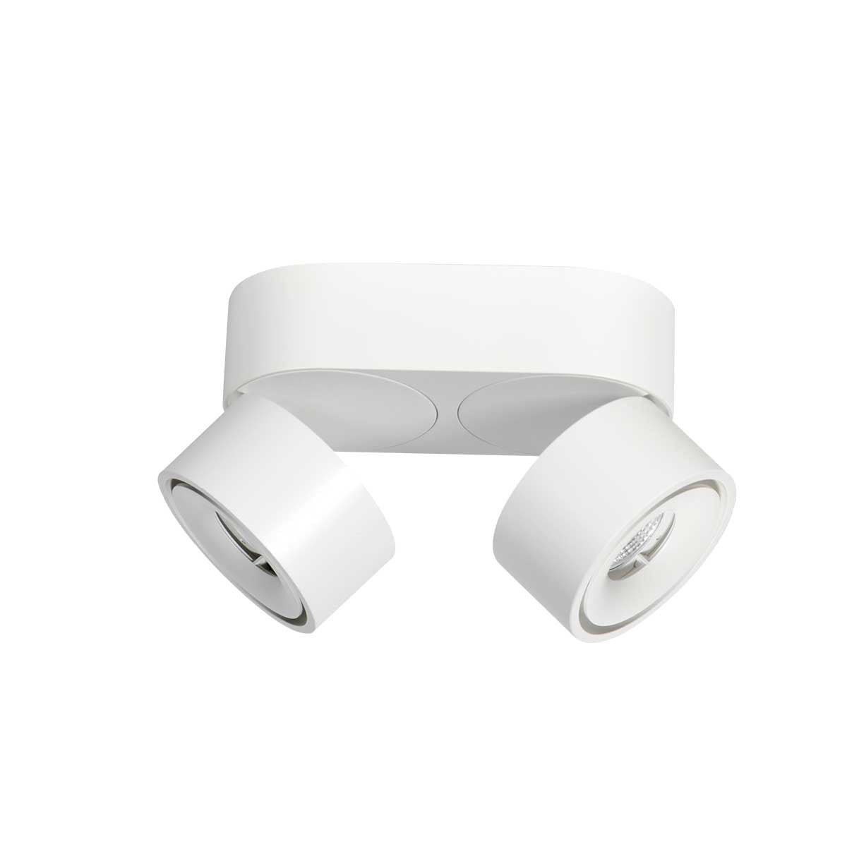Fez 2674W 2-light white spotlight, dimmable, adjustable and tiltable