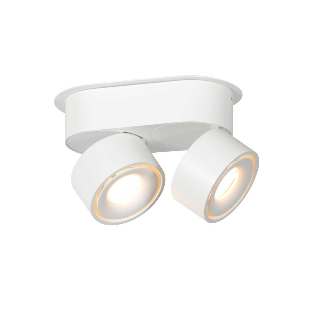 Fez 2674W 2-light white spotlight, dimmable, adjustable and tiltable