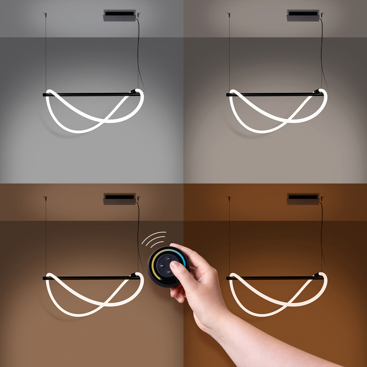 Lampe suspendue GALAKSE 84 noir LED 2700-6500K