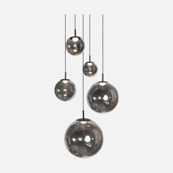 Black staircase cascade pendant light, 350 cm cable Ø 60 cm | Bollique Cascade