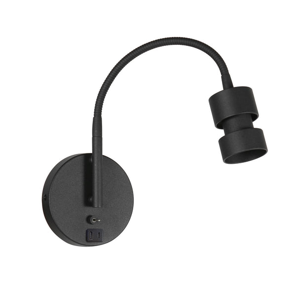 Upround black wall lamp