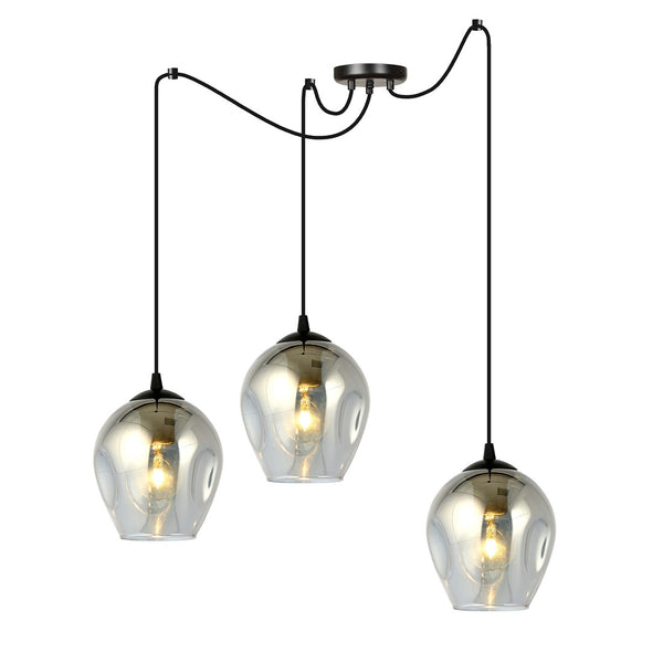 Level 3 pendant light black, graphite glass