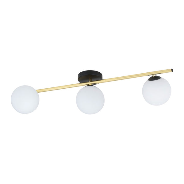 Splendi 3-light ceiling lamp black, opal glass