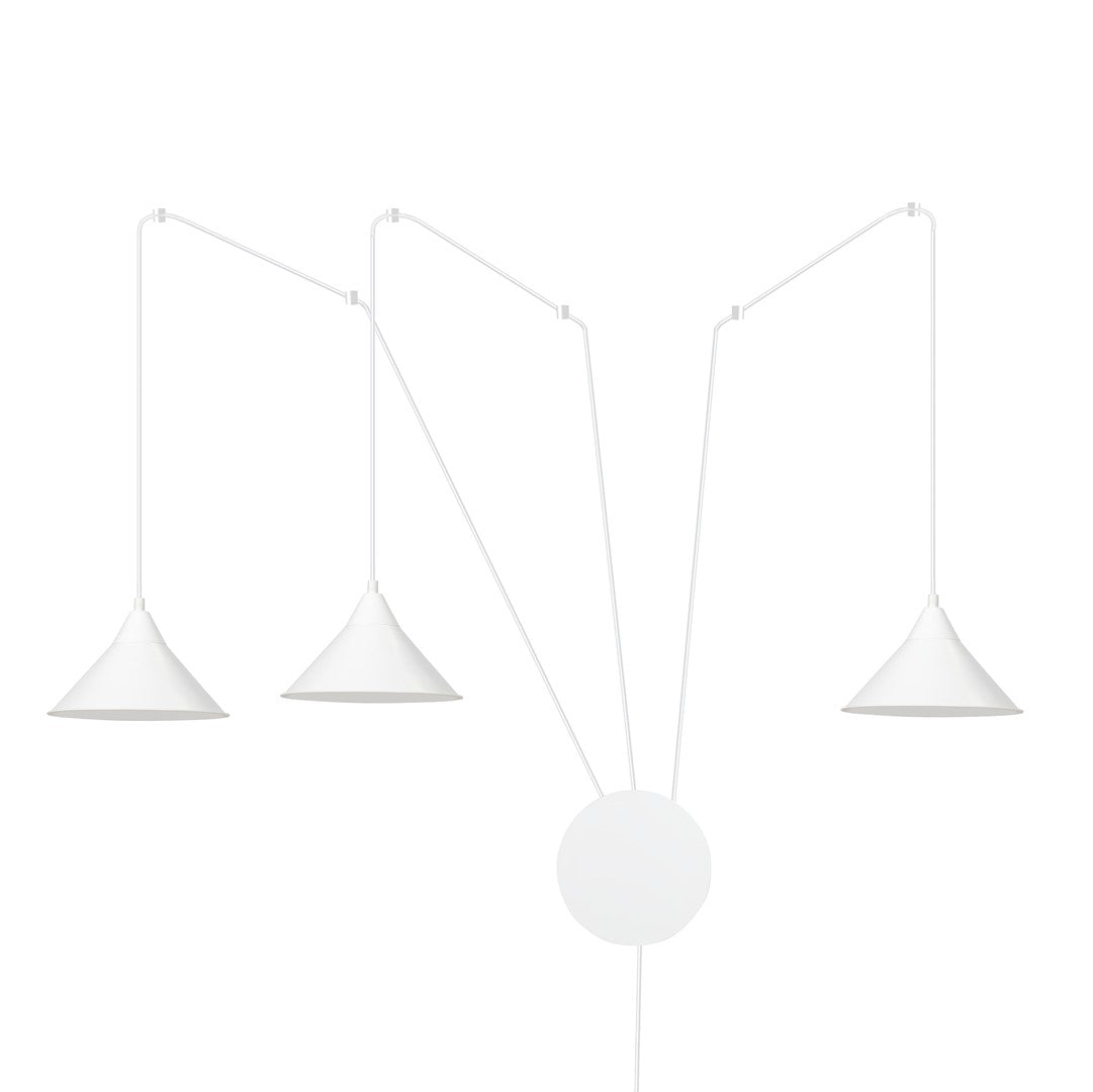 Abramo 3-light white pendant light
