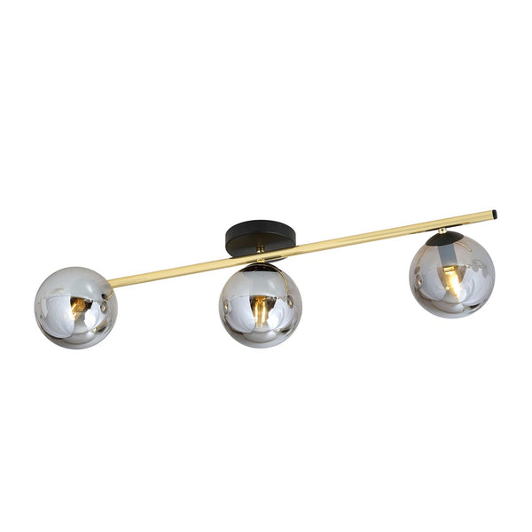 Splendi 3-light ceiling lamp black, graphite glass