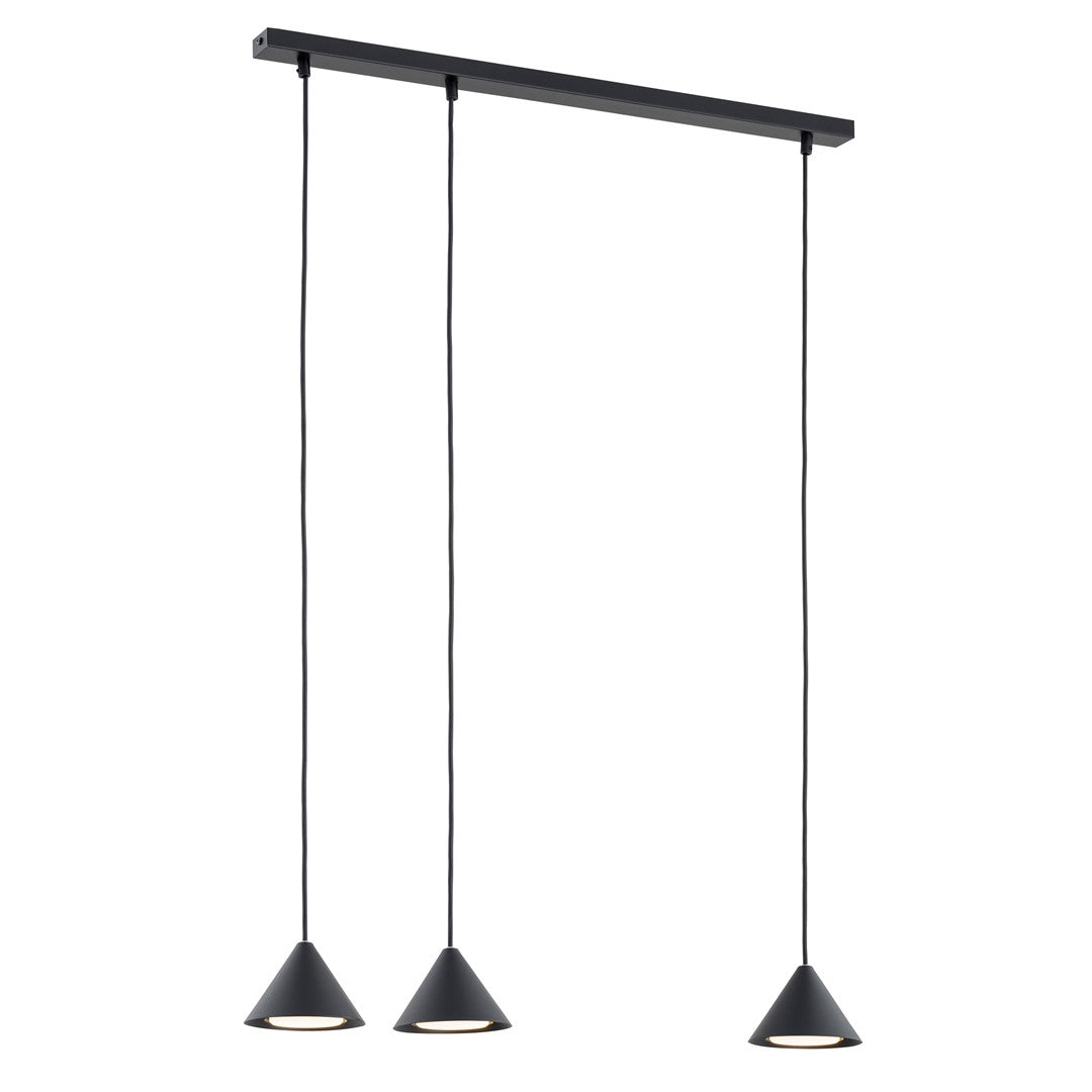 Elit 3-light black pendant light