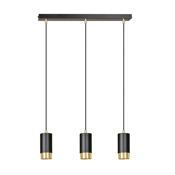 Fumiko 3-light black and gold pendant light