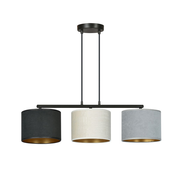 Hilde 3-light pendant, black, mix
