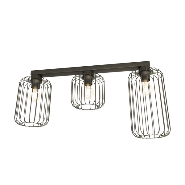 3-light Barn ceiling light black