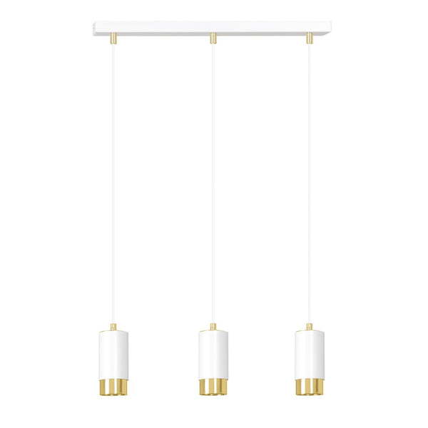 Fumiko 3-light pendant lamp, white and gold