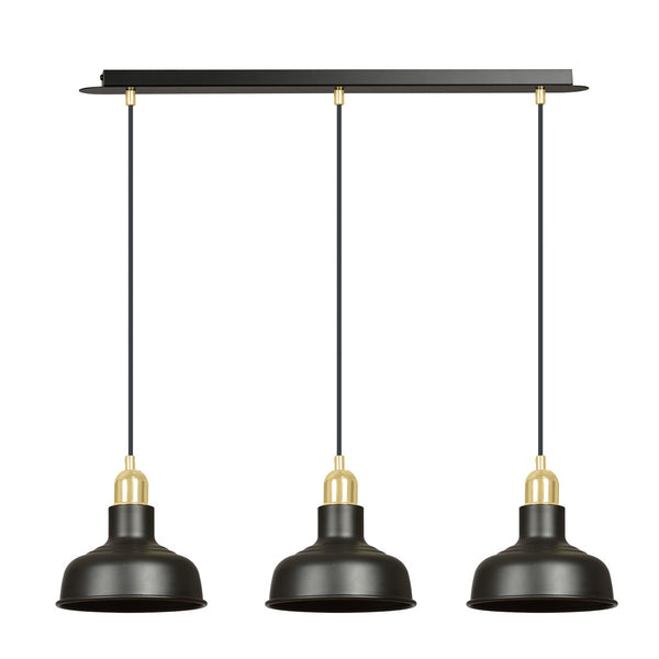 Ibor 3-light black pendant light